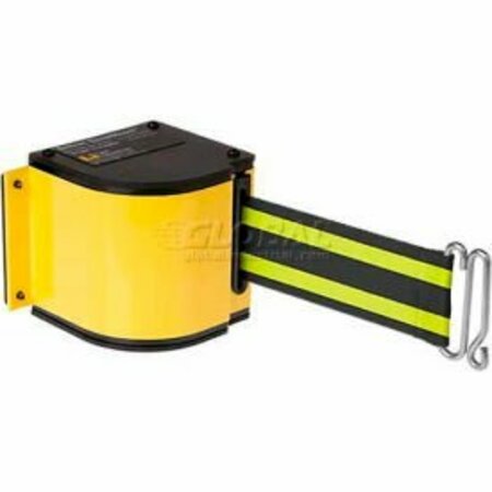 LAVI INDUSTRIES Warehouse Retractable Belt Barrier, Yellow Case W/18' Black/Neon Yellow Belt 50-3016M/YL/18/BN